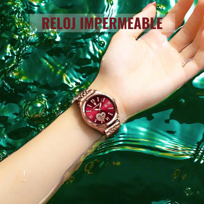 Reloj para mujer "Vino Rojizo"