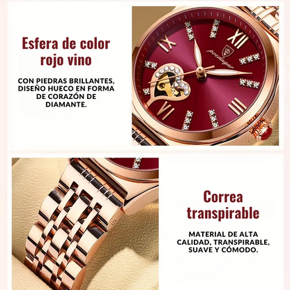 Reloj para mujer "Vino Rojizo"