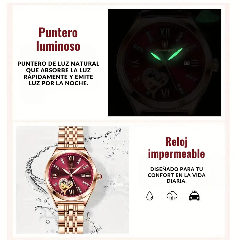 Reloj para mujer "Vino Rojizo"